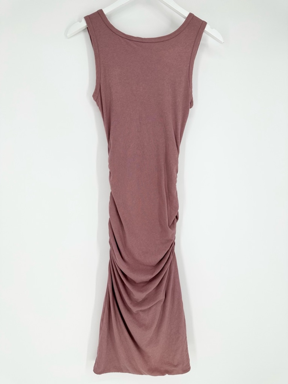 James Perse Dusty Pink Rose Ruched Fitted Dress